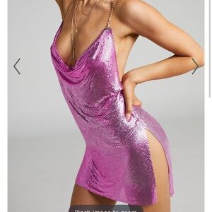 Pink chainmail dress